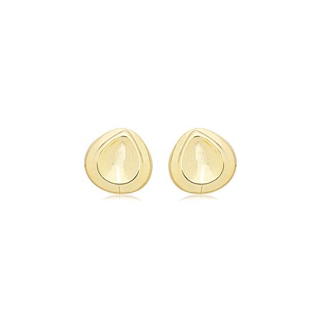 Brinco de gota liso banho em ouro 18k