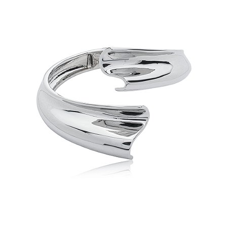 Bracelete liso banho em ródio branco