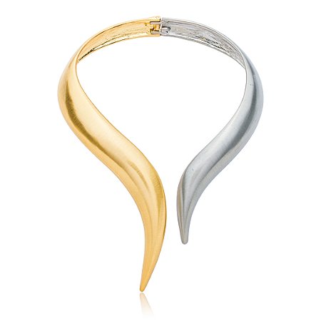 Colar de aro liso acetinado com banho duplo