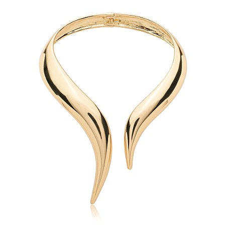 Colar de aro liso banho em ouro 18k