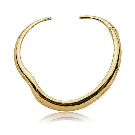 Colar de aro liso banho em ouro 18k