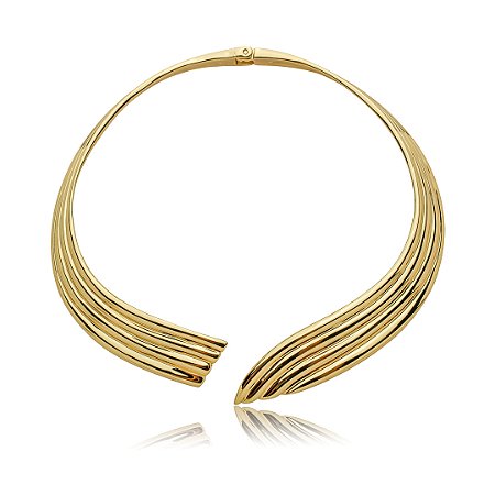 Colar aro liso banho em ouro 18k