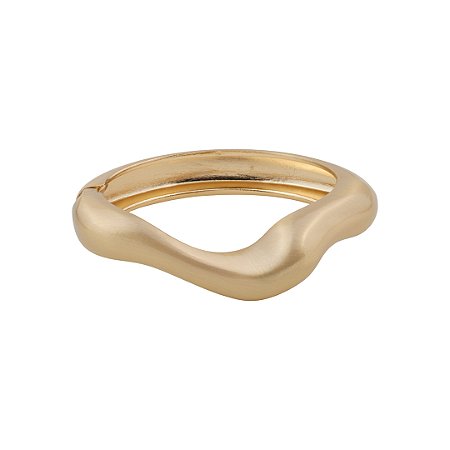 Bracelete liso acetinado banho em ouro 18k