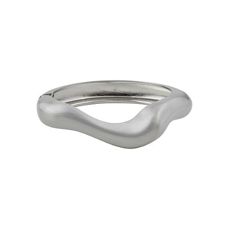 Bracelete liso acetinado banho em ródio branco