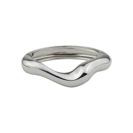 Bracelete liso banho em ródio branco