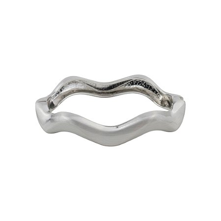 Bracelete liso acetinado banho em ródio branco