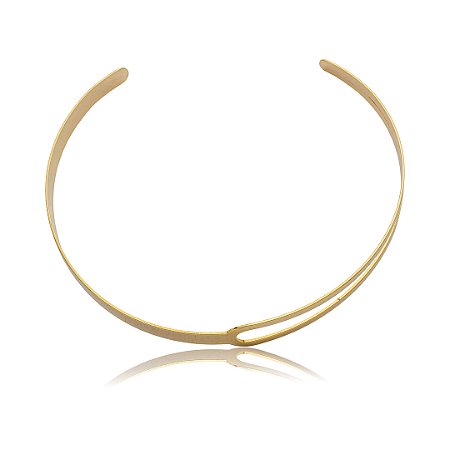 Colar de aro dourado banho em ouro 18k
