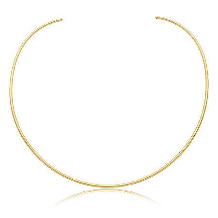 Colar de aro dourado acetinado banho em ouro 18k
