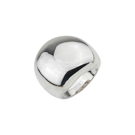 Anel liso banho em ródio branco