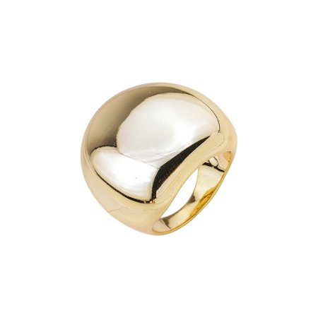 Anel dourado liso banho em ouro 18k