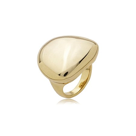 Anel dourado liso banho em ouro 18k