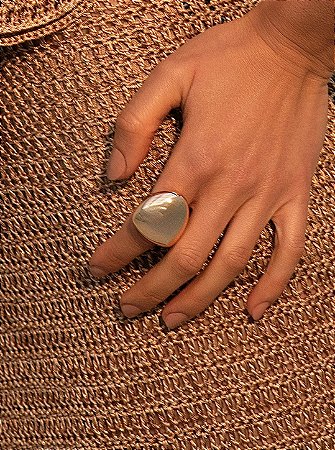 Anel dourado liso banho em ouro 18k