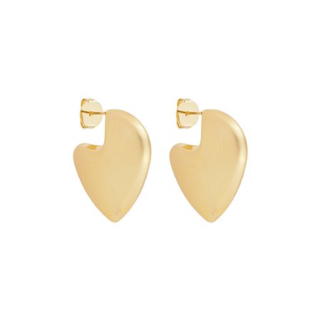 Brinco de argola acetinado banho em ouro 18K