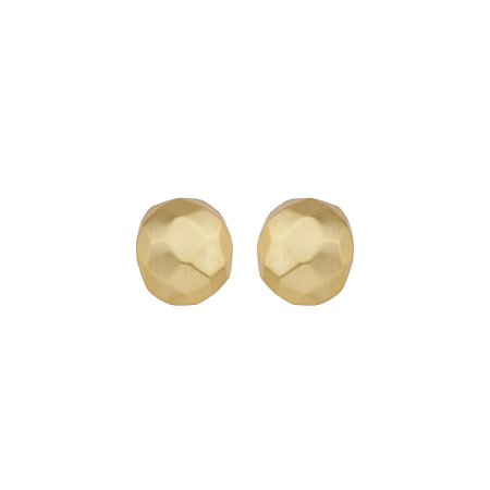 Brinco liso acetinado banho em ouro 18K