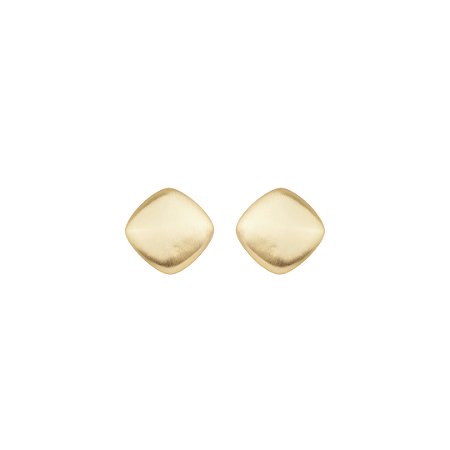 Brinco liso acetinado banho em ouro 18K