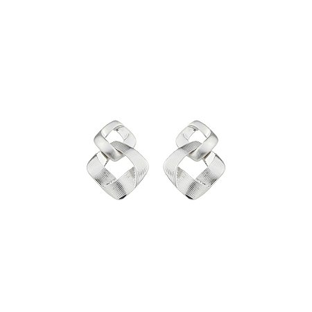 Brinco liso banho em ródio branco