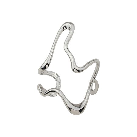 Bracelete orgânico liso banho em ródio branco