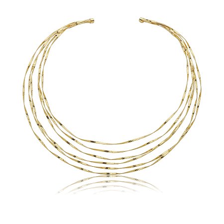 Colar de aro dourado liso banho em ouro 18k