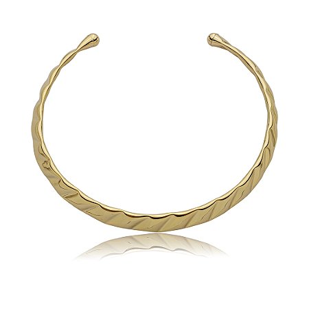 Colar de aro dourado liso banho em ouro 18k