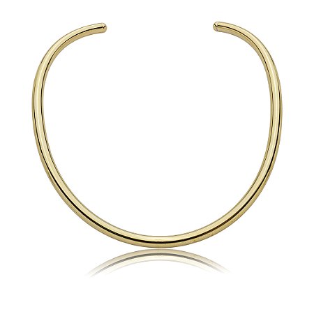 Colar de aro dourado liso banho em ouro 18k