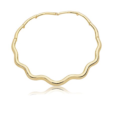 Colar de aro dourado liso banho em ouro 18k