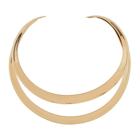 Colar de aro dourado liso banho em ouro 18k
