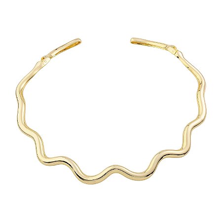 Colar de aro dourado liso banho em ouro 18k