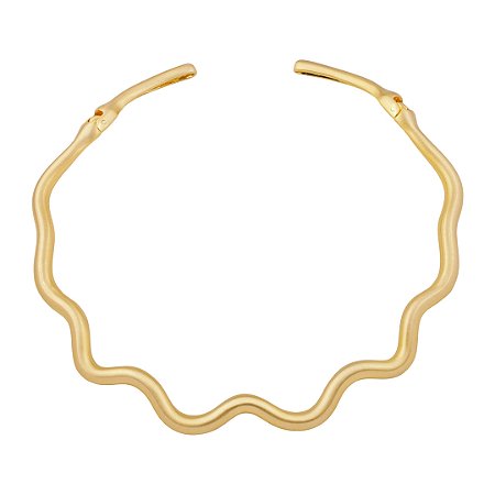 Colar de aro dourado liso acetinado banho em ouro 18k