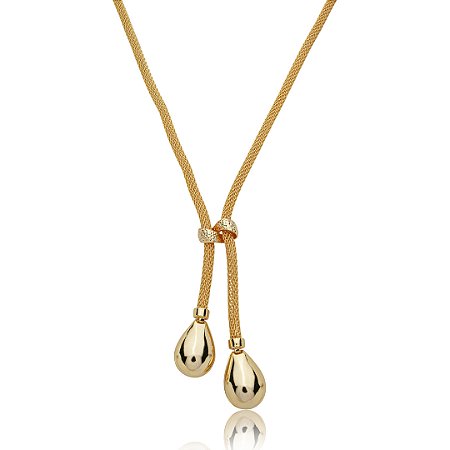 Colar dourado liso banho em ouro 18k