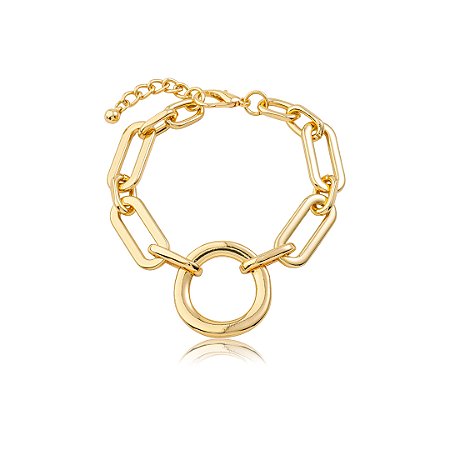 Pulseira dourada lisa banho em ouro 18k