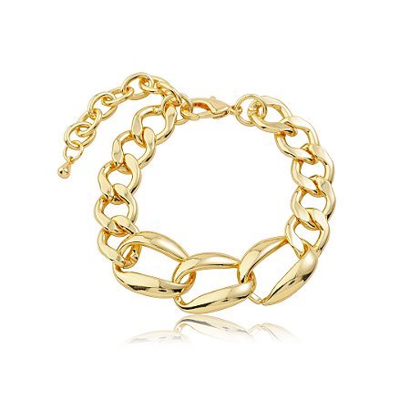 Pulseira dourada lisa banho em ouro 18k