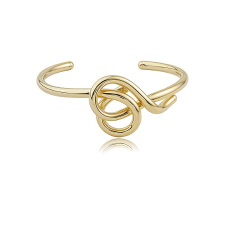 Bracelete dourado liso banho em ouro 18k