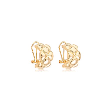 Brinco de argola liso banho em ouro 18k
