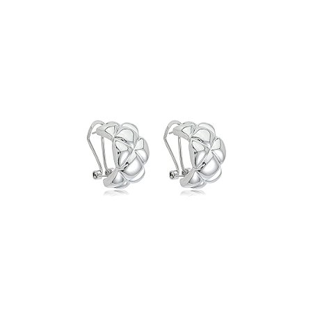 Brinco de argola liso banho em ródio branco