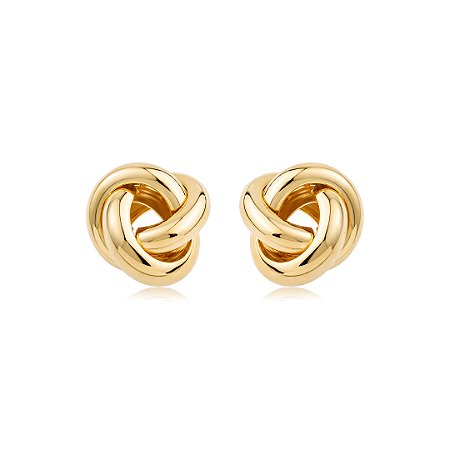 Brinco de base dourado liso banho em ouro 18k