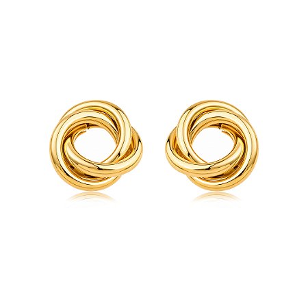 Brinco de base dourado liso banho em ouro 18k