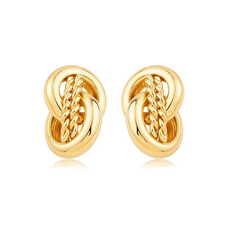 Brinco de base dourado liso banho em ouro 18k