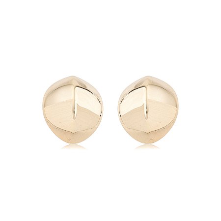 Brinco de base dourado liso banho em ouro 18k