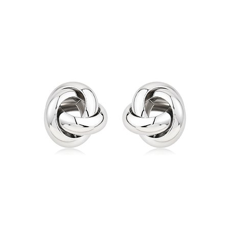 Brinco de base liso banho em ródio branco
