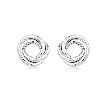 Brinco de base liso banho em ródio branco