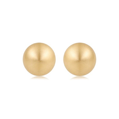 Brinco liso acetinado banho em ouro 18K