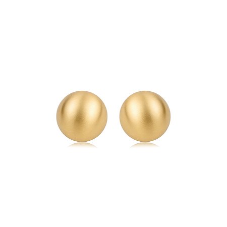 Brinco de base liso acetinado banho em ouro 18K