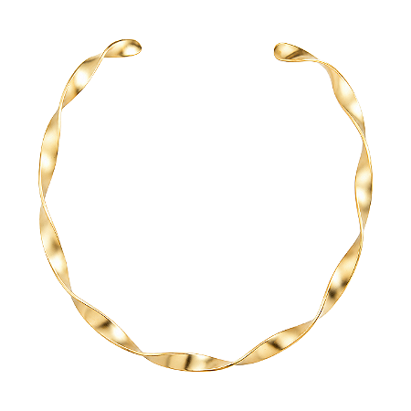 Colar de aro acetinado banho em ouro 18k
