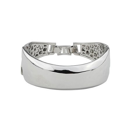 Bracelete liso banho em ródio branco