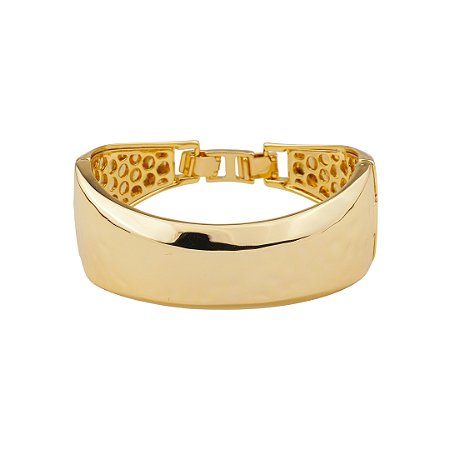 Bracelete dourado liso banho em ouro 18k