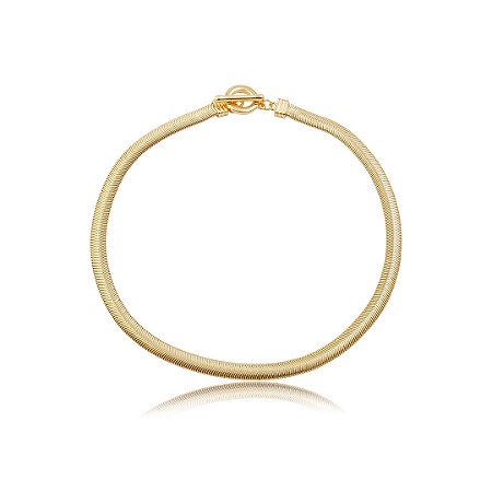 Colar Dourado de Malha Liso – Banho em Ouro 18K