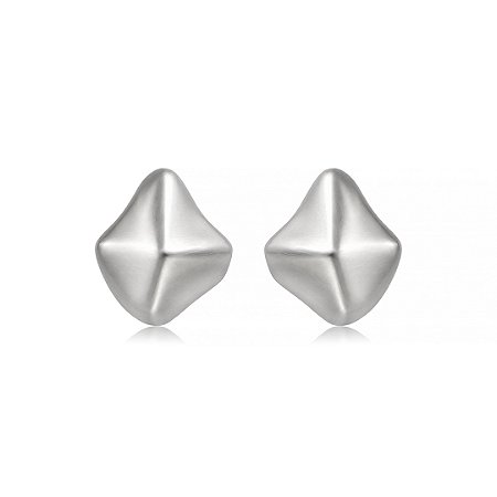 Brinco de base liso banho em ródio branco