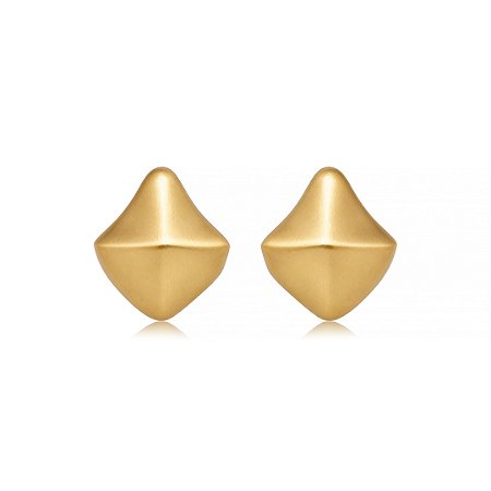 Brinco liso dourado banho em ouro 18k