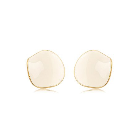 Brinco dourado esmaltado banho em ouro 18k