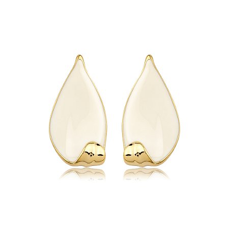Brinco dourado esmaltado banho em ouro 18k